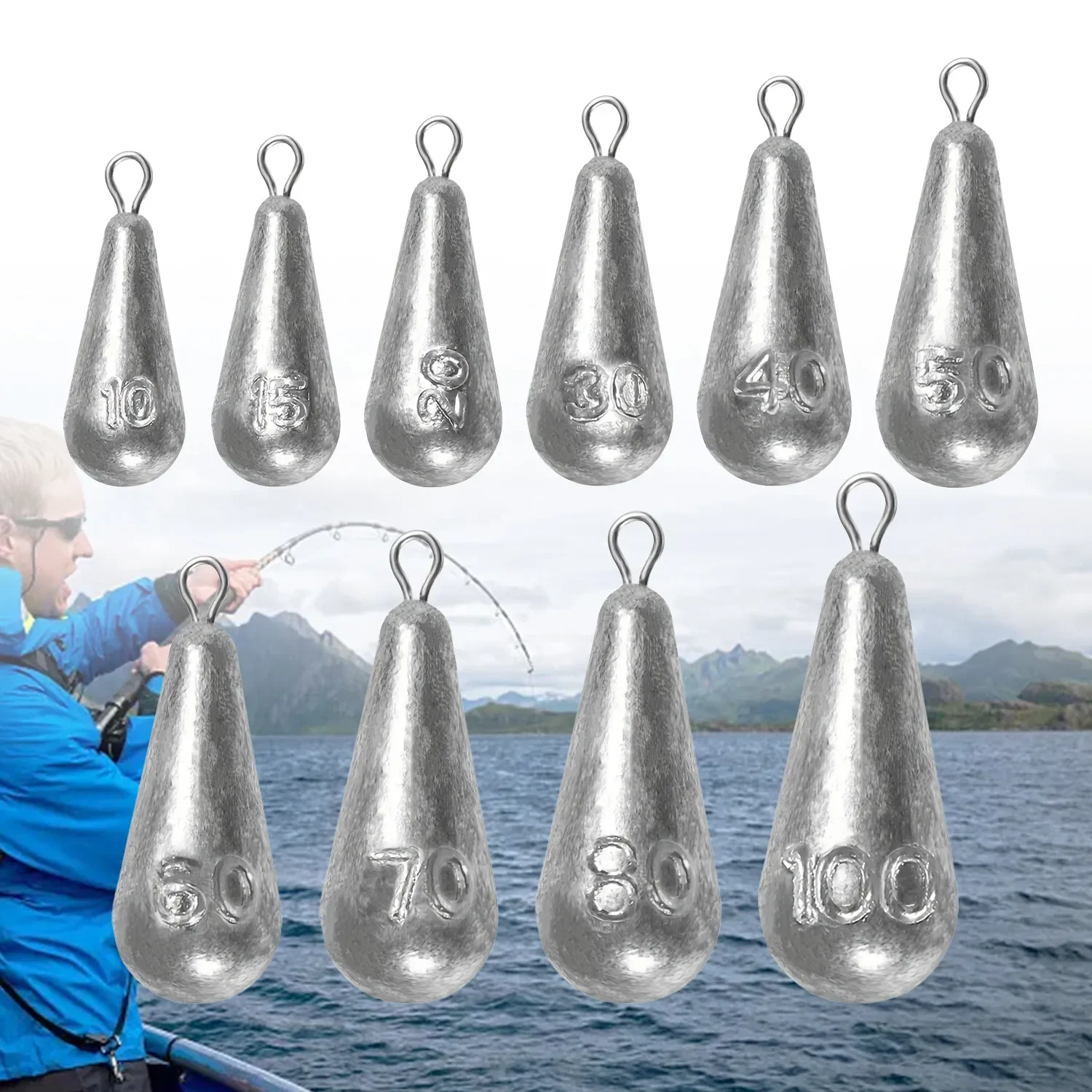 Angelgewichte, Platinen-Set mit Spuren, Barschwurfgewichte, Drop Shot-Gewichte, Angelblei-Gewichte für Salzwasser und Süßwasser