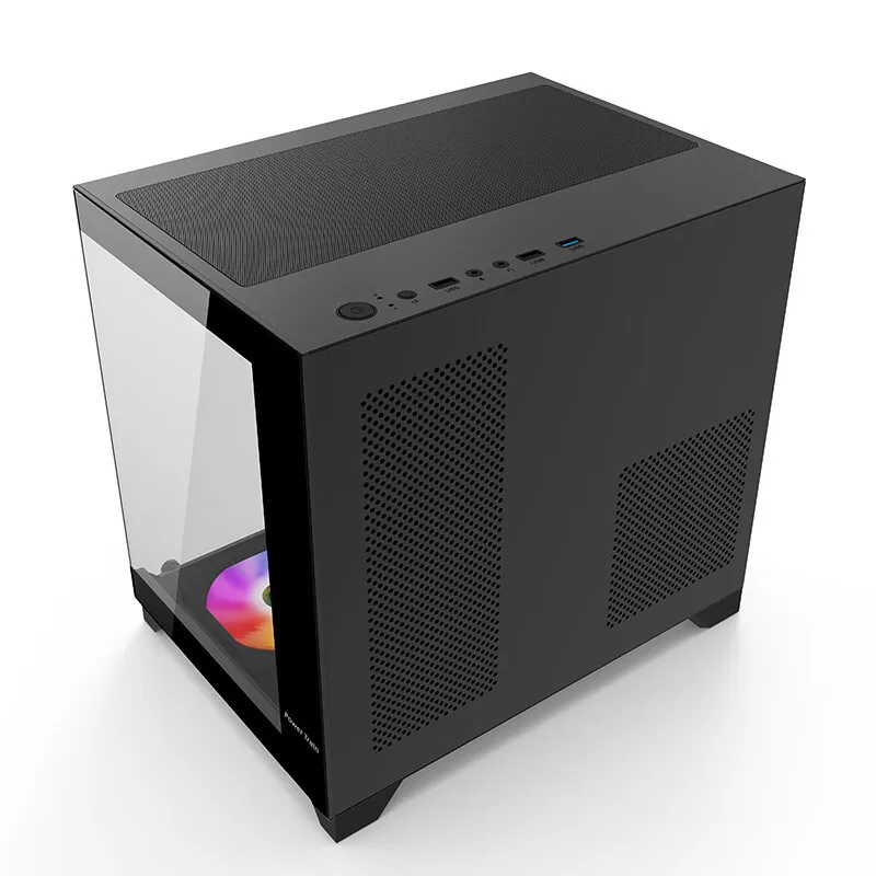 Power Train Seaview Glaze MATX Case Panoramic Side Transparency Without Pillars Support 240 WaterCooler Computer Desktop Chassis pc case pc chassis computer chassis frame