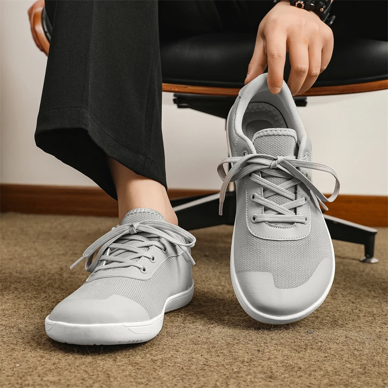 Wide-Toe-Box Barefoot Shoes for Men Minimalist Breathable Comfortable Trail Walking Shoes Green Sneakers 8889 4