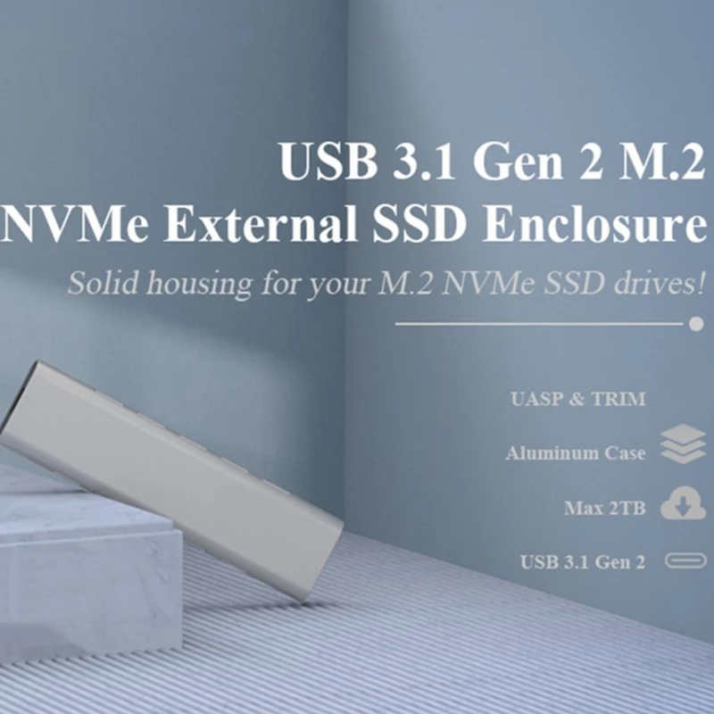 

NVMe SSD Case Enclsure Enjoy Smooth Fast Data Transfers USB TypeC Connection Support 2TB SSD SSD 2230/2242/2260/2280