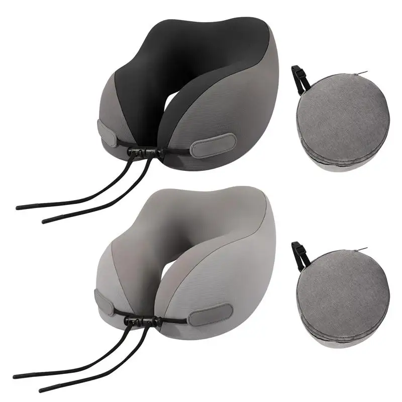 U-Shaped Memory Foam Travel Neck Pillow Portable Foldable Airplane Pillow Cervical Support Sleeping for Car Home Travel