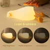 Duck Rechargeable LED Night Light Pat Silicone Lamp Bedside Cartoon Cute Children Nightlights for Home Room Decor Birthday Gift 3
