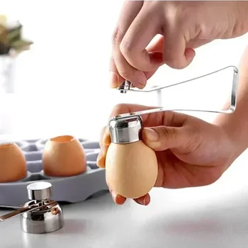 Portable Kitchen Tools Metal Egg Scissors Eggshell Opener Cutter Double Topper Shell Boiled Raw Egg Cooking Gadget Accessories 2