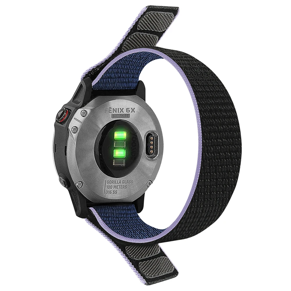QuickFit 26 22mm Hook Loop Nylon Sport Woven Bracelet Strap