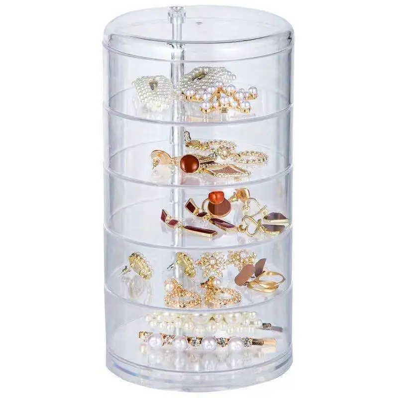Rotatable Jewelry Storage Box Ring Earring Multi-Layer Organizer