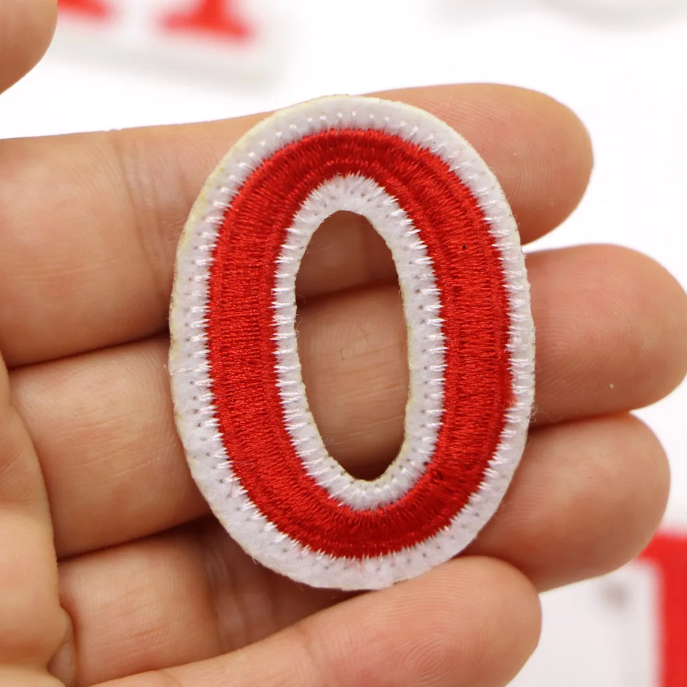 1PC Eisen auf Patches Nähen auf Applique Patches Rot Brief Alphabet Bestickte Patches Diy Custom Name Abzeichen Decor Reparatur patcch – Detail 21