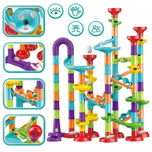 Magicfly Marble Run Set, 127 Pcs Marble Race Track for Kids with Glass  Marbles Upgrade Marble Works Set
