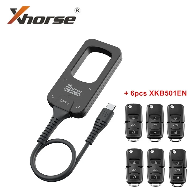 

Xhorse VVDI Be Key Tool Lite with 6PCS XKB501EN Wired Remotes Key for Choice