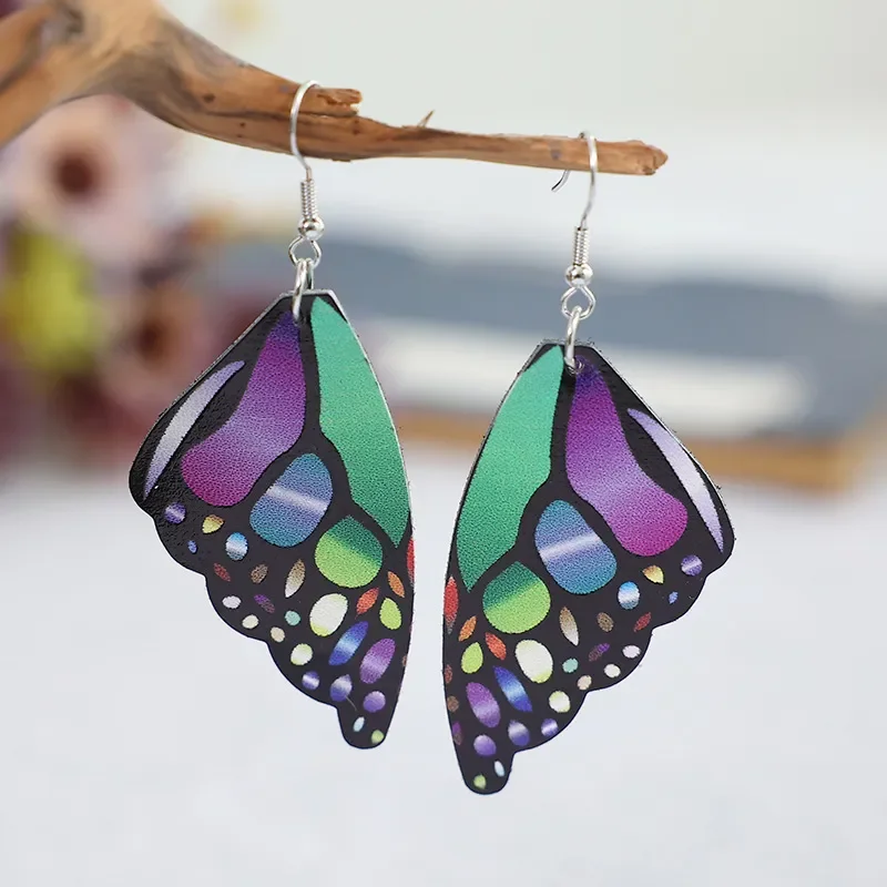 

Cute Women Ethnic Style Insect Colorful Butterfly Dangle Rings for Women Personality Fashion Party Jewelry Gift