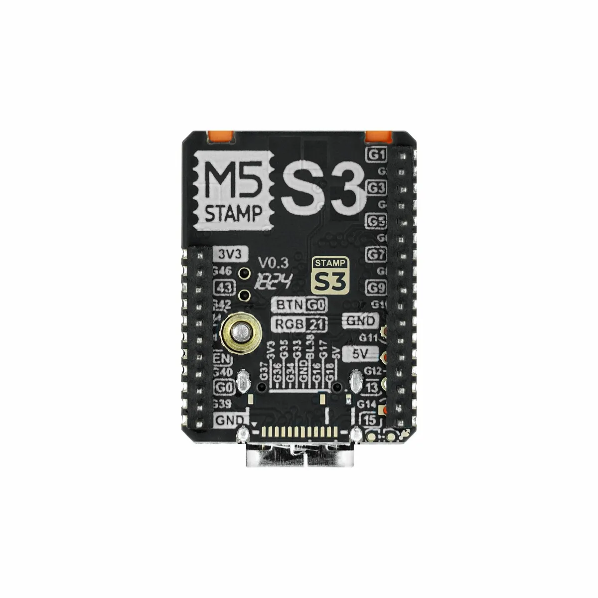 M5Stack 공식 StampS3A ESP32-S3 임베디드 모듈(1.27인치 핀 헤더 포함) 공식 제품 1.27인치 피치 핀