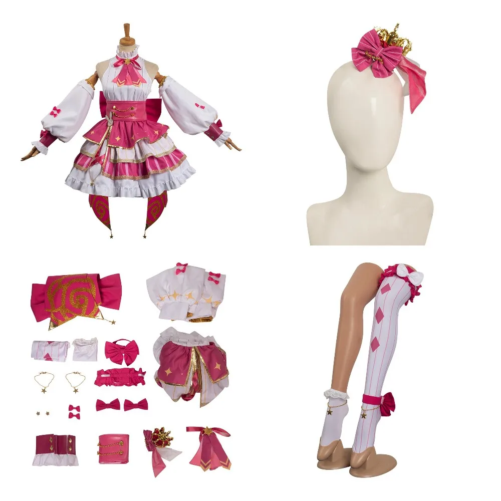 

OSHI NO KO Hoshino Ai Cosplay Costume Outfits Girls Women Pink Singing Performance Dress Adult Halloween Carnival Party Suit