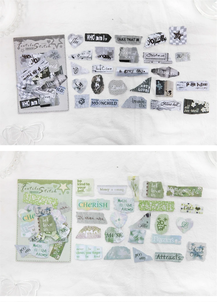50 Stück Vintage-Aufkleber mit englischen Buchstaben, Spezialpapiermaterial, DIY Scrapbooking Junk Journal Deko-Aufkleber, Schreibwaren – Detail 9