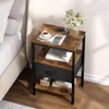 Nightstand Set of 2, Bed Side Tables with Charging Station, Adjustable Fabric Drawer, Night Stand for Bedroom 2