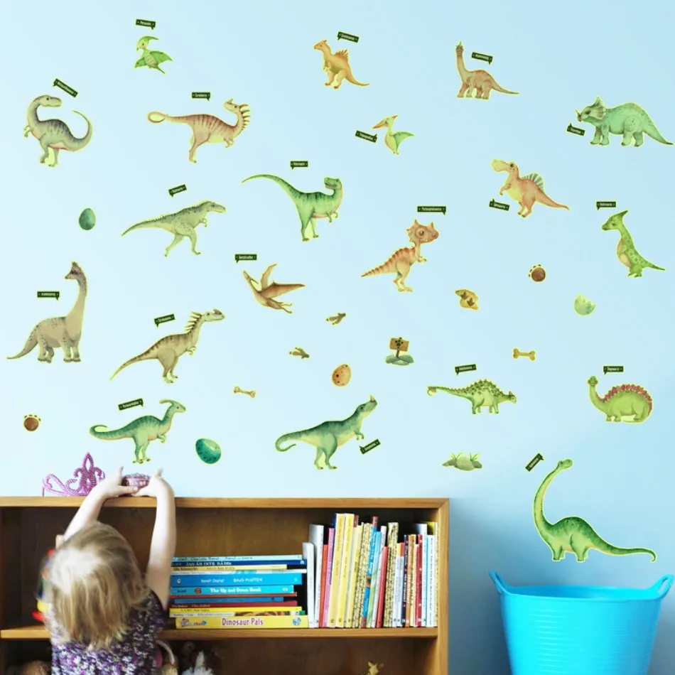 Glow Dinosaur Wall Decal Glow Cartoon Animal Fluorescent Decal Sticker Children's Room Bedroom Decoration Sticker