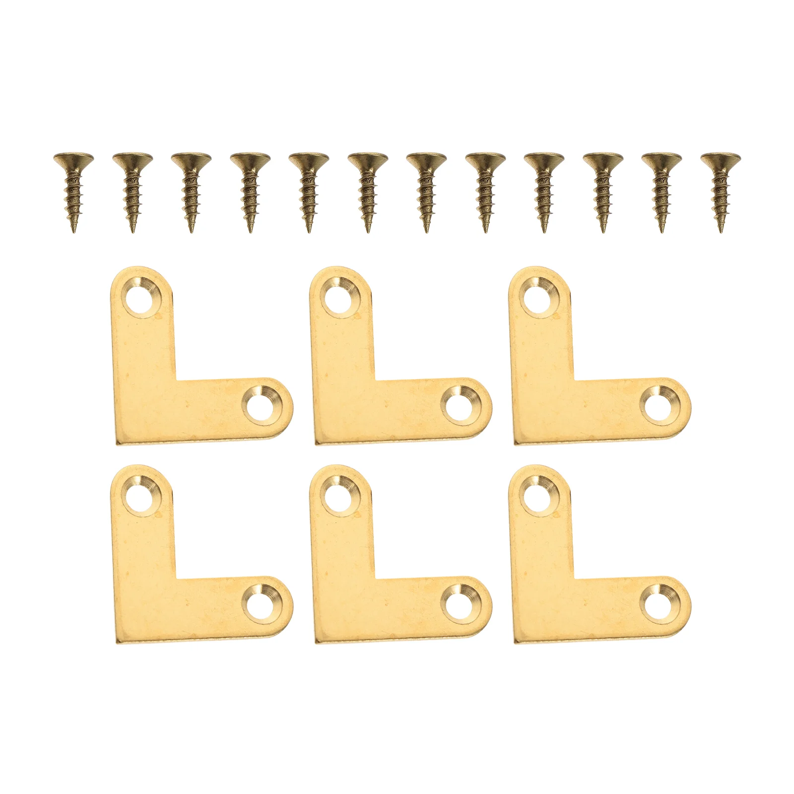 

6 Pcs Connector Right Angle Metal Shelves Wall Mounted Copper Brass Flat Corner
