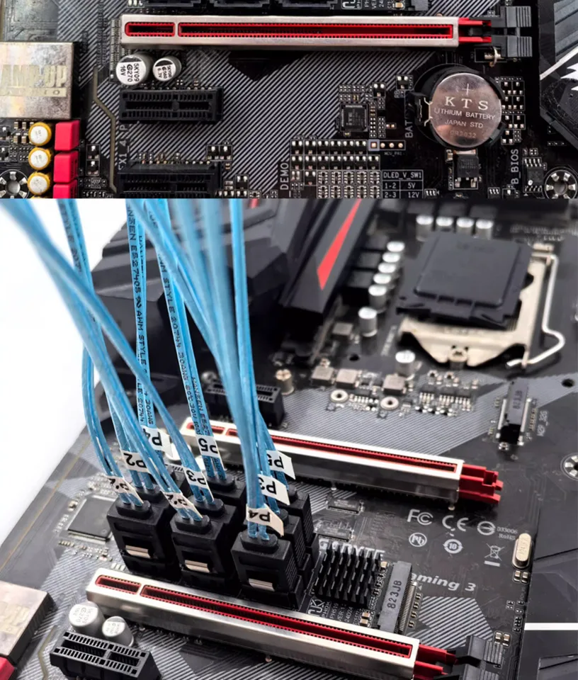 M.2 M KEY Nvme To 9 Ports SATA 3.0 Adapter PCIE 3.0 X2 Hard Disk