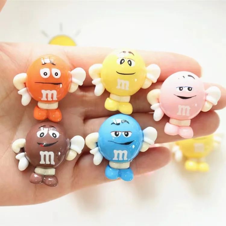 Three-dimensional Cute Fun M Bean Refrigerator Stickers Home Decor