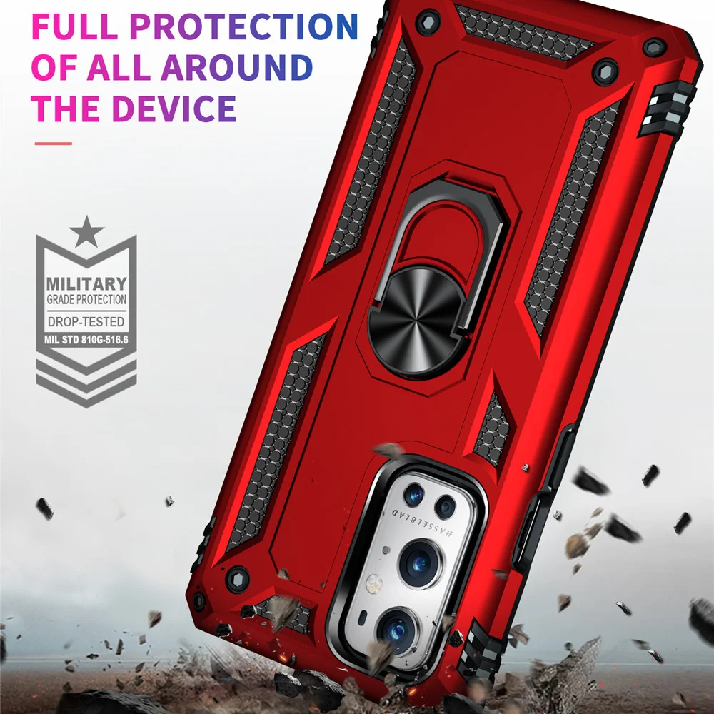 Per Oneplus 9 Pro Custodia Per Oneplus 9 Pro One Plus 1 + 9 7 Pro Armor Ring Holder Coque Per Oneplus Nord N200 5G Cover Antiurto