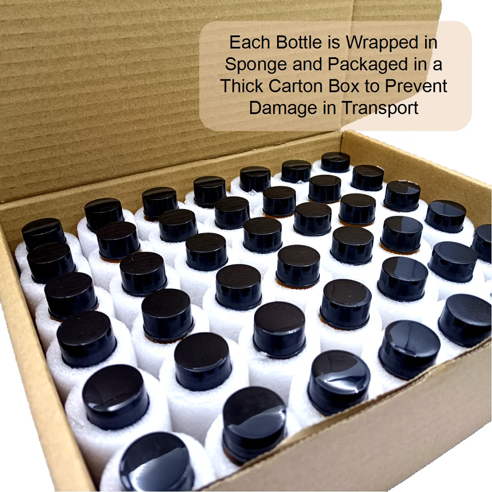 42PCS 10ml Glass Vial Mini Amber Glass Vial Essential Oil Bottles with Caps for Essential Oils, Chemistry Lab Chemicals