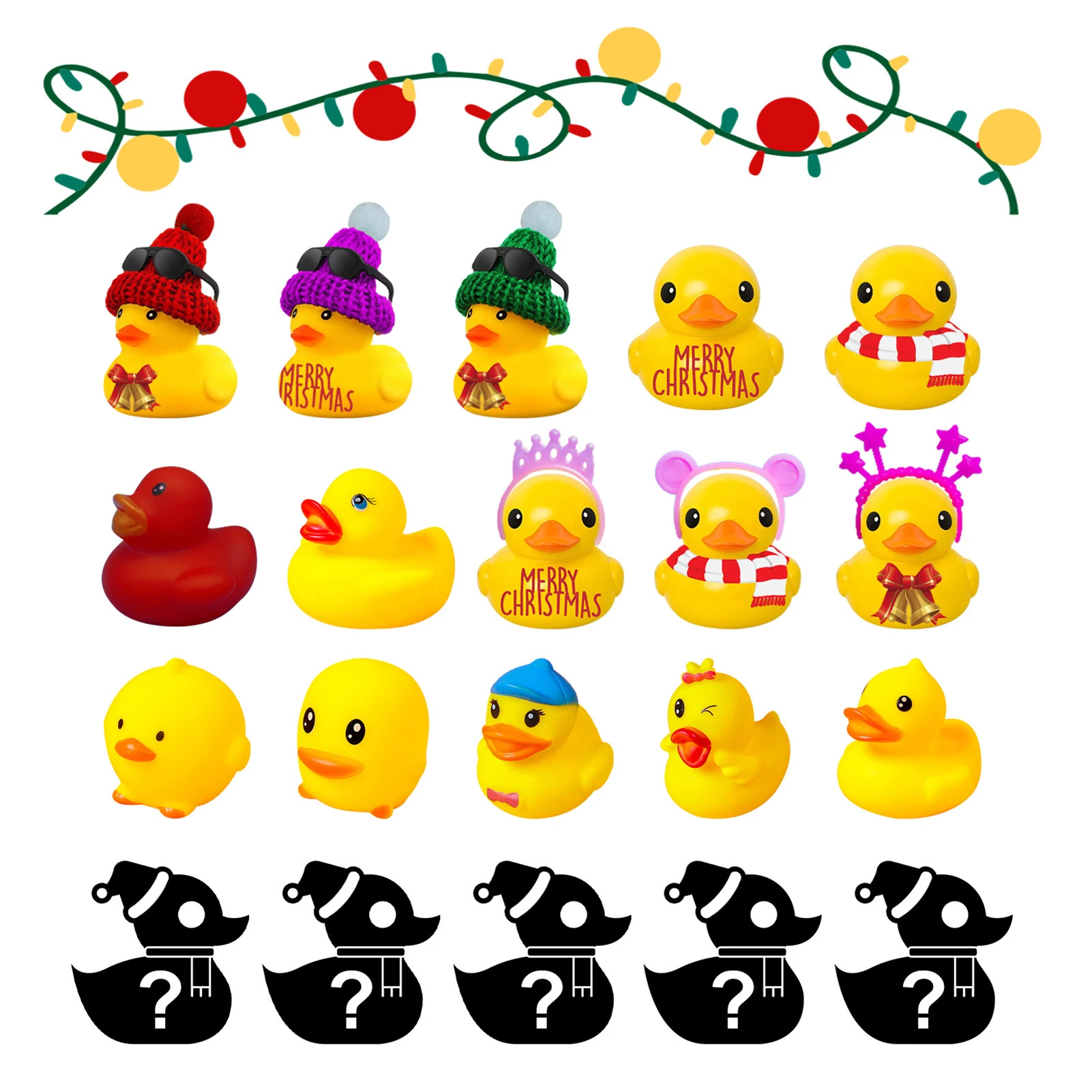 Christmas Advent Calendar 24 Days with 24 Rubber Ducks Toys Christmas Party  Favor Gifts SP99| | - AliExpress