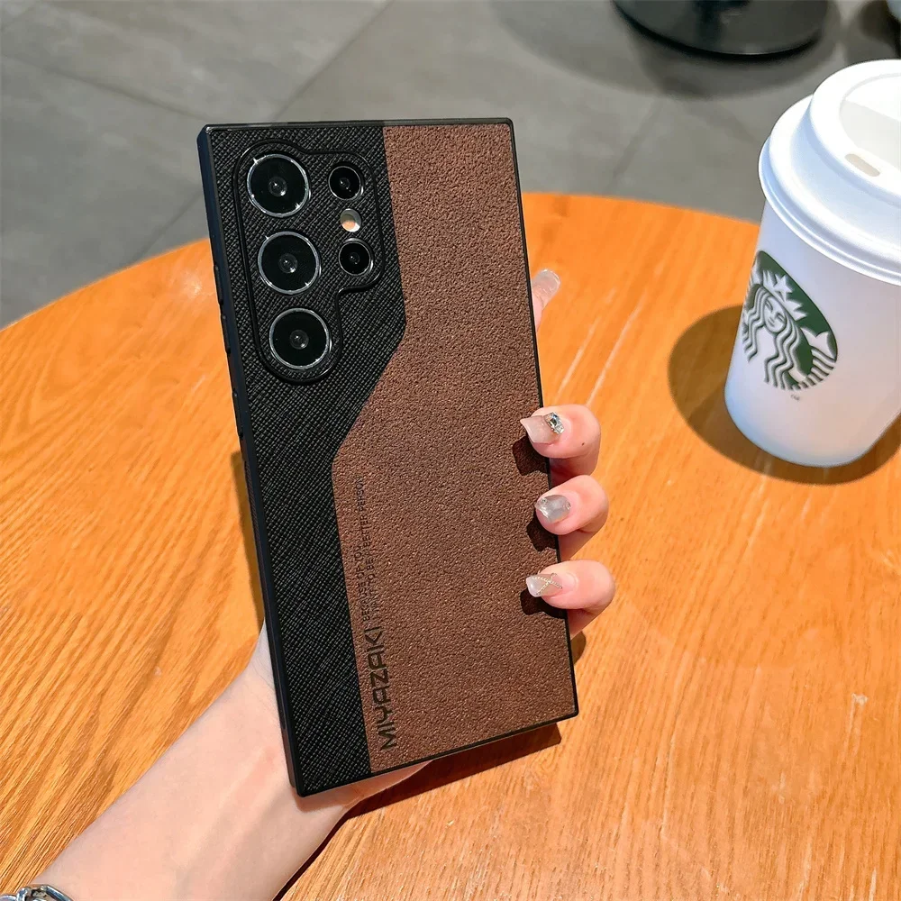 Luxury Double Color PU Leather Pattern Slim Phone Case