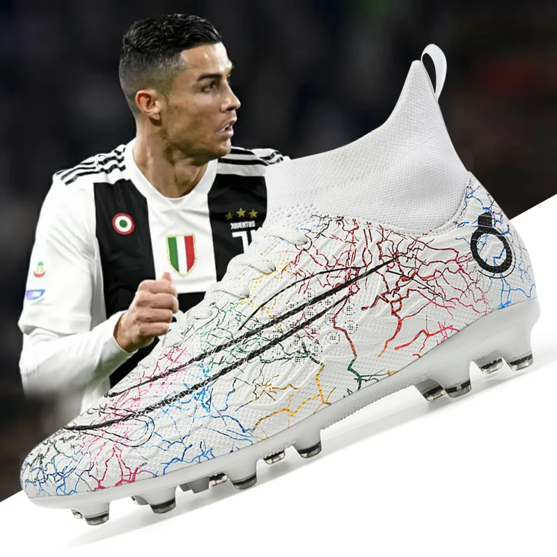 Mens Boys Professional Football Boots TF/FG Soccer Shoes High Ankle Kids Cleats Training Sport Sneakers Outdoor football shoes