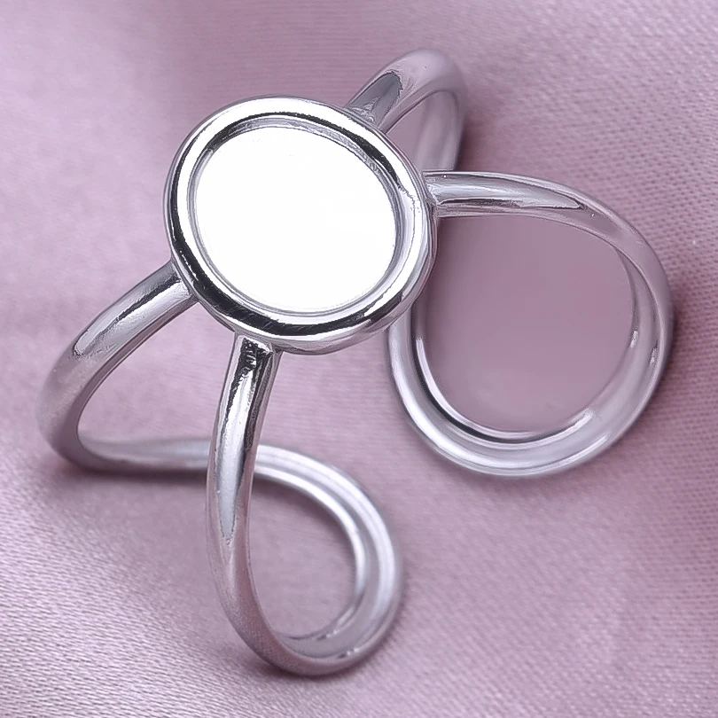 5 stücke Edelstahl Kurze Geometrie Ring Hand Diy Stein Bohrer Strass Silber Farbe Kein Verblassen Finger Schmuck Paar Ringe – Detail 19