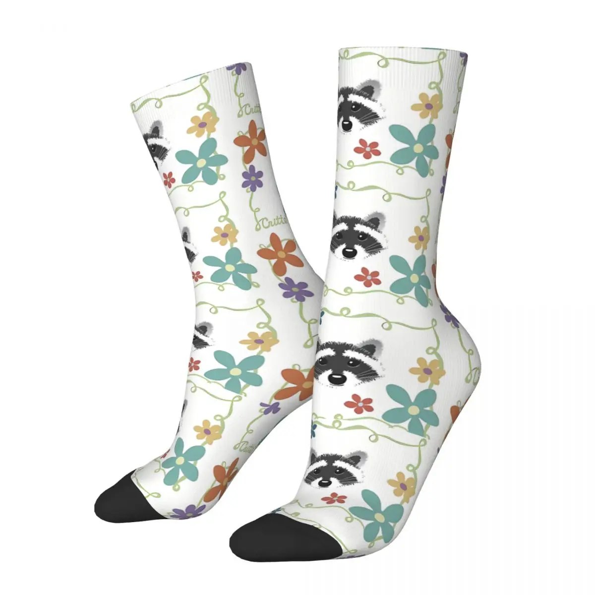 

Flowers Raccoon Socks Shopping 3D Print Boy Girls Mid-calf Sock