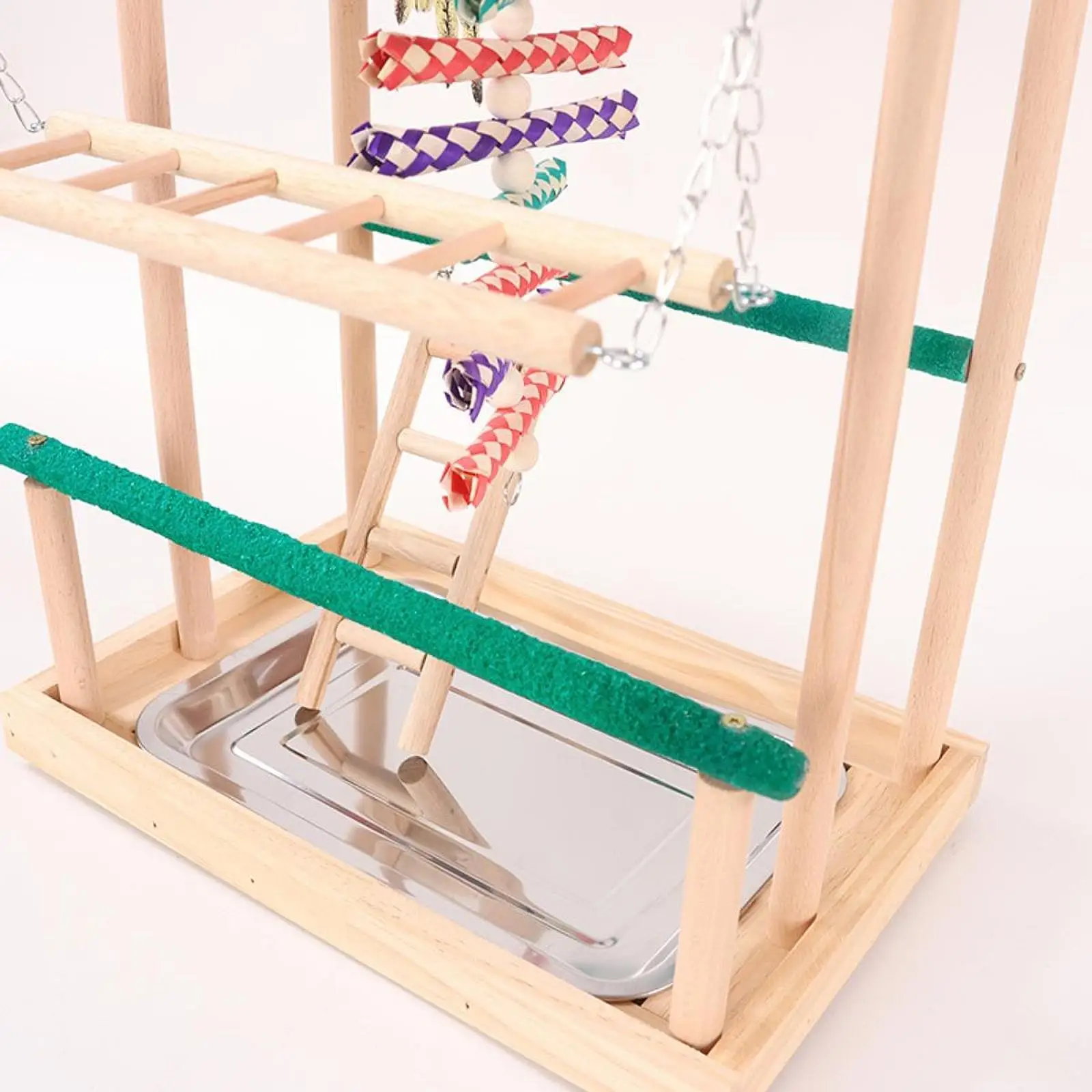 Parrot Playground Perch Play Exercise Toy, Platform Parrots Play Stand Exercise Activity Center for Budgie Conures Cockatiels