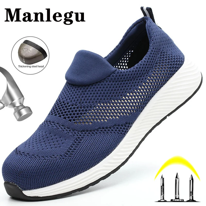 Men Women Safety Shoes Brand Summer Work Sneakers Steel Toe Breathable safety shoes men shoes
