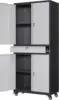 Metal Garage Storage Cabinet with Locking Doors and Adjustable Shelves, Rolling Tool Storage Cabinet with 4 Wheels and 1 Drawer 1