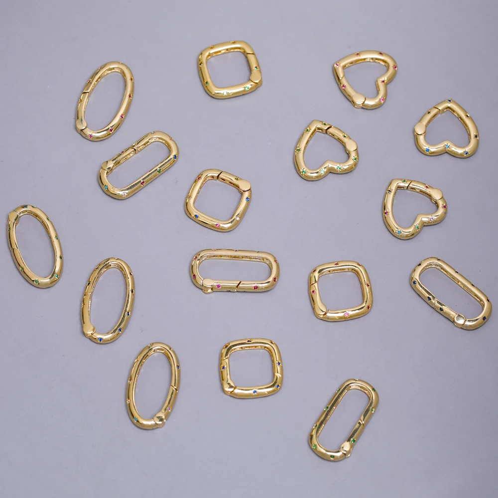 Juya 18K Echtgold vergoldet Kreative Accessoires Karabinerverschluss Federkarabiner Verschlüsse für DIY Mesh Ketten Charm Schmuckherstellung – Detail 2