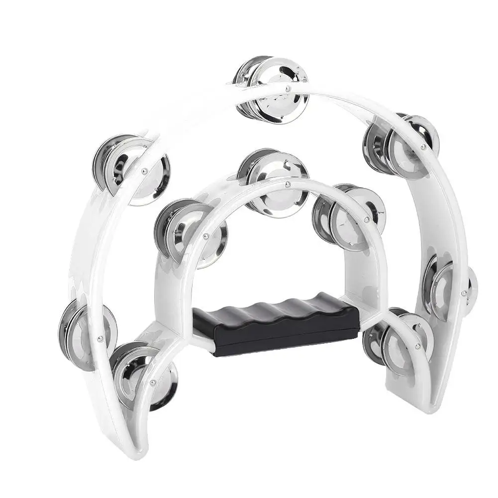 Double Row Round Handbell Tambourine Double Half Moon Percussion Drum Party Baby Game Toy