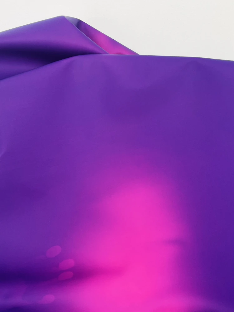 Temperature Sensitive Faux PU Leather Fabric Purple Turns Rose Red Color Changing Technology Fashion Creative Design Diy Cloth