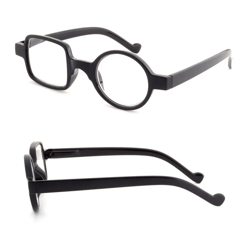 Retro-Lesebrille mit Federscharnier, unregelmäßigem rundem quadratischem Rahmen, hochauflösende Presbyopie-Brille, modisches Design, Lesebrille – Detail 4