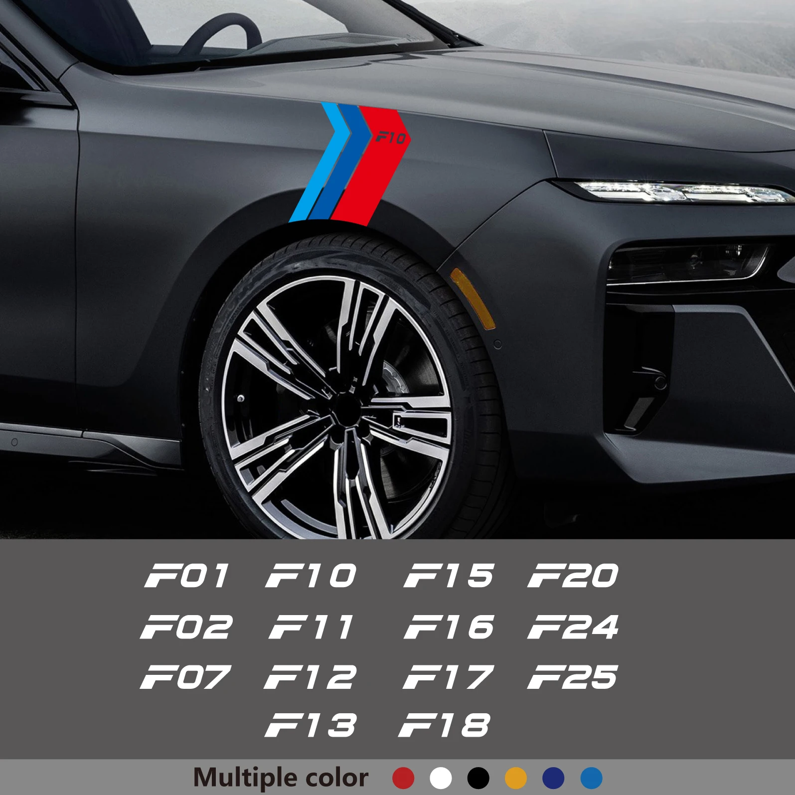 

2PCS Car Fender Reflective Stickers 3 Color Auto Vinyl Decals for F01 F02 F07 F10 F11 F12 F13 F15 F16 F17 F18 F20 F24 F25