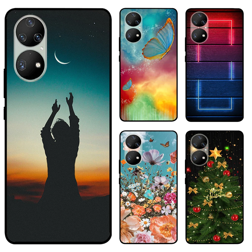 Чехол для Huawei P50 Pro P50E P 50, роскошный мягкий силиконовый чехол для телефона Huawei P50, модный защитный чехол из ТПУ P50Pro