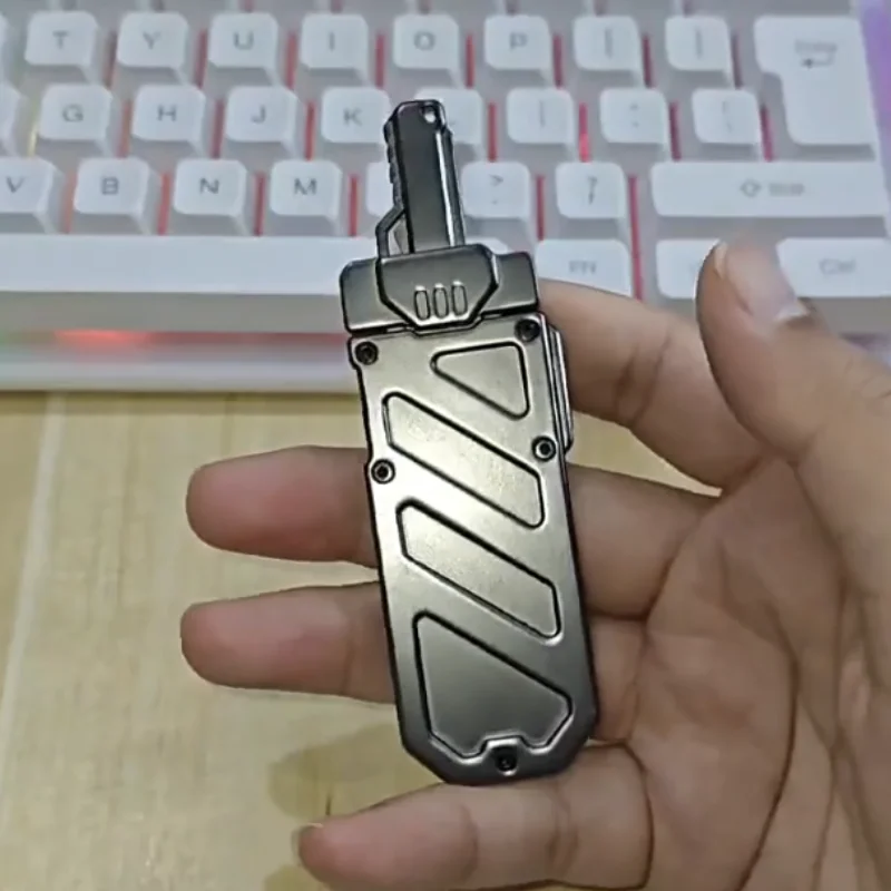 EDC Splitting Sword Fidget Sword Sheath Magnetic Ejection Pushing Card Decompression Metal Push Slider Anxiety Stress Relief Toy
