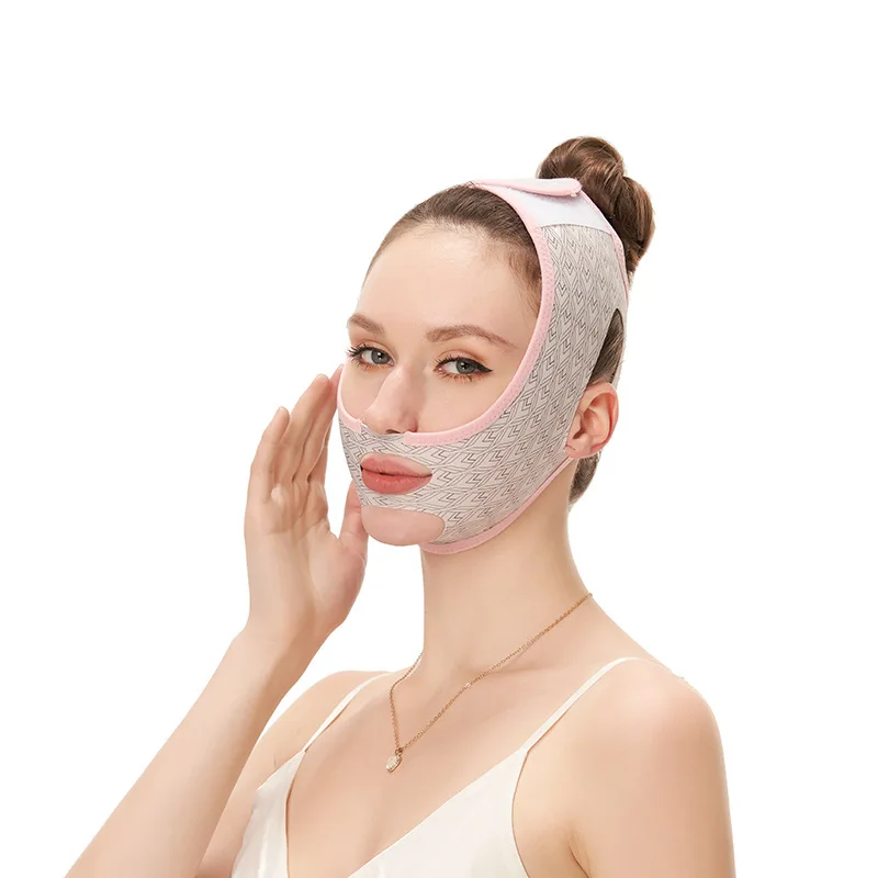 Plastic Face Mask Lifting and Tightening French Pattern Sleep Elastic Bandage Face-Shaping Tool Improve Double Chin Anti-Sagging