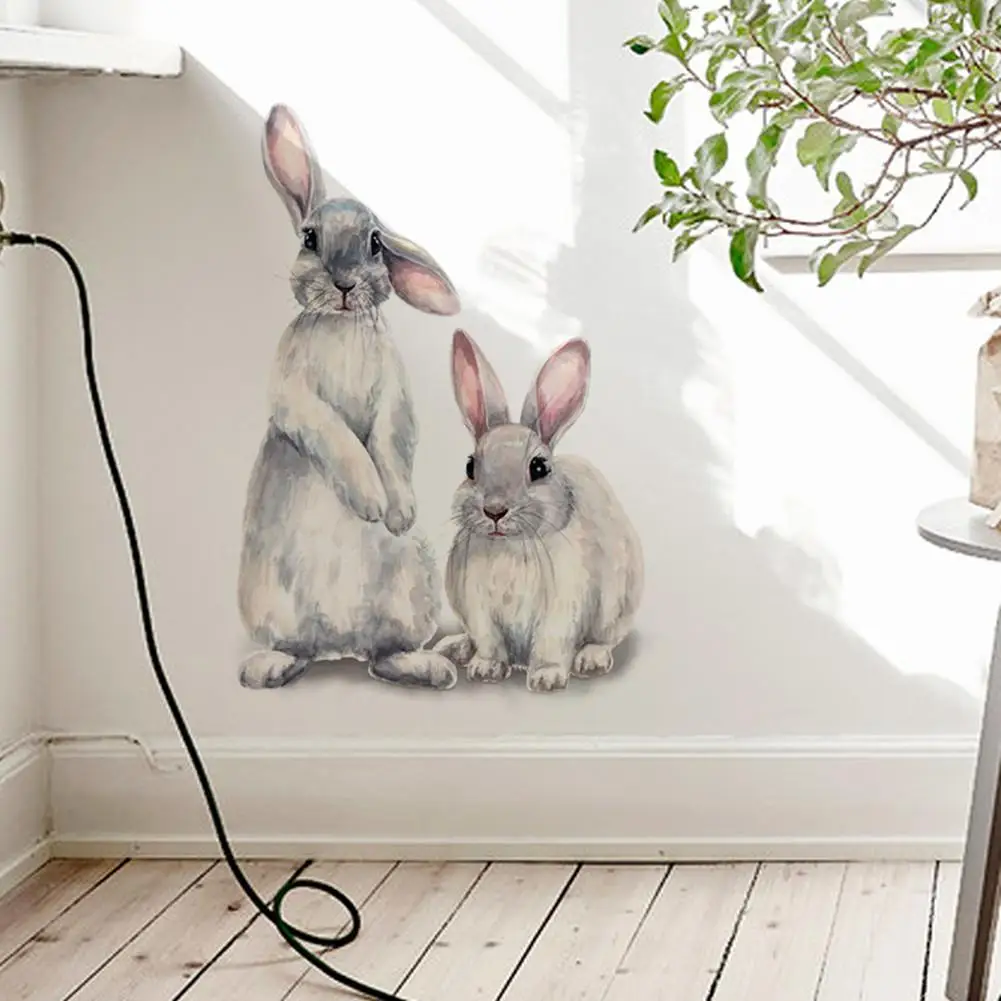 Cartoon Rabbit Pattern Wall Sticker Removable Wall Decals Nursery Decor Art Mural for kindergarten Children's room Decoration