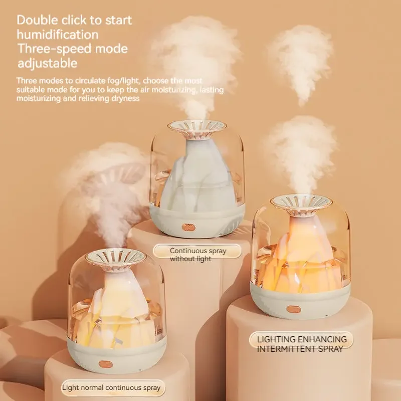 900ml Volcano Spray Essential Oils Diffuser Flame Aromatherapy Diffuser Home Use Large Capacity Intelligent Atomizer Table Decor