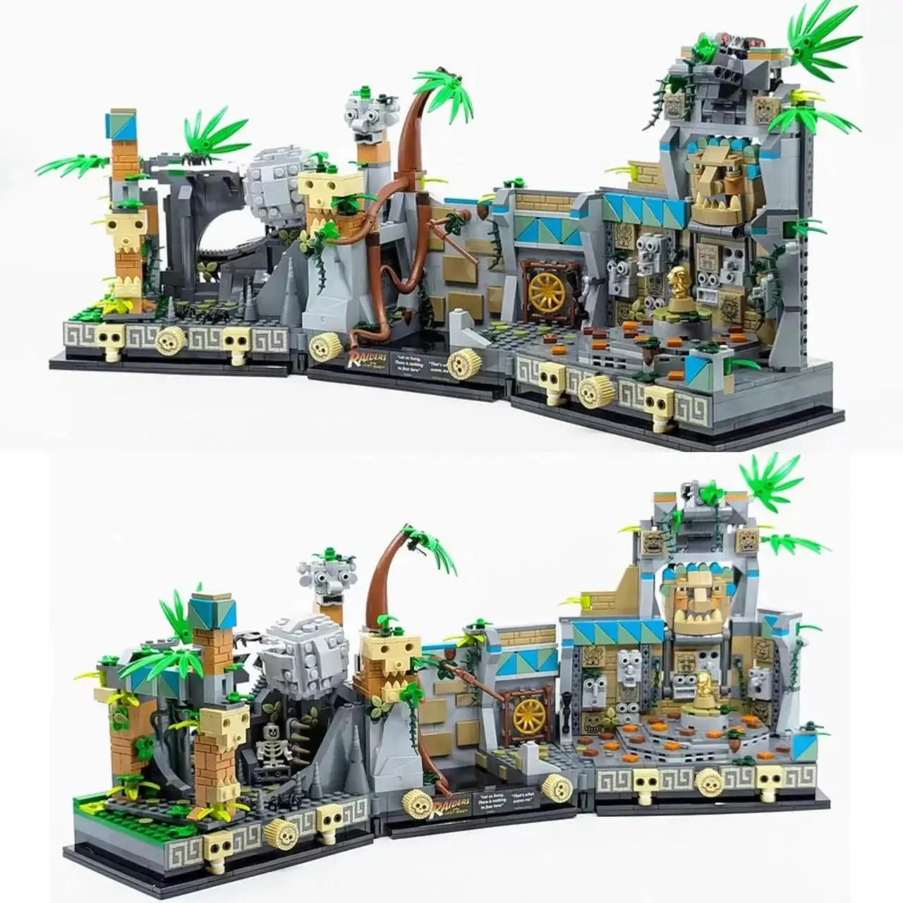 1545피스 MOC 황금상 사원 77015 조립 키트 인디애나 존스 잃어버린 유물 사냥꾼 영화 장면 블록 브릭 장난감