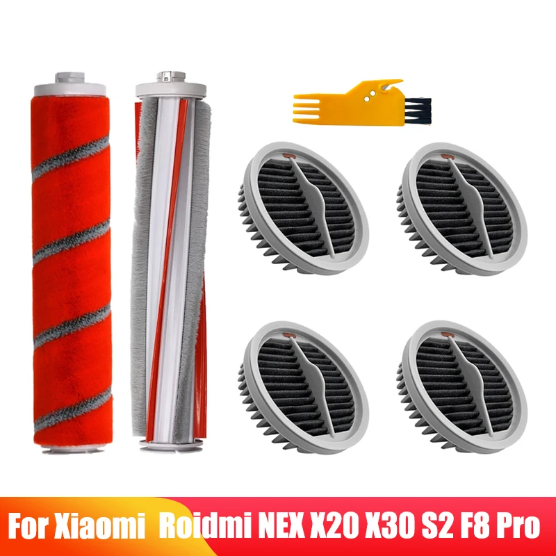 AYBAL Vervanging Compatibel Met Xiaomi Roidmi NEX X20 X30 S2 F8 Pro Handheld Draadloze Stofzuiger Onderdelen Roller Hoofdborstel hepa Filter (Color : Set D