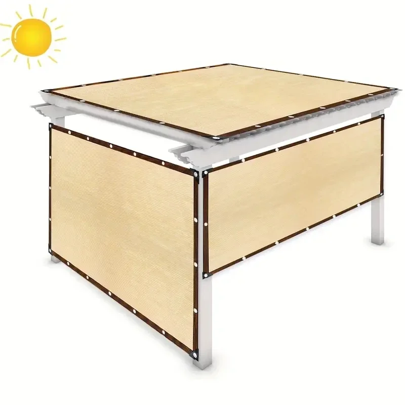 정원 식물 차양 햇빛가리개 그물 그늘 돛, 자외선 차단, 야외 페골라 선커버, 수영장 차양, 베이지