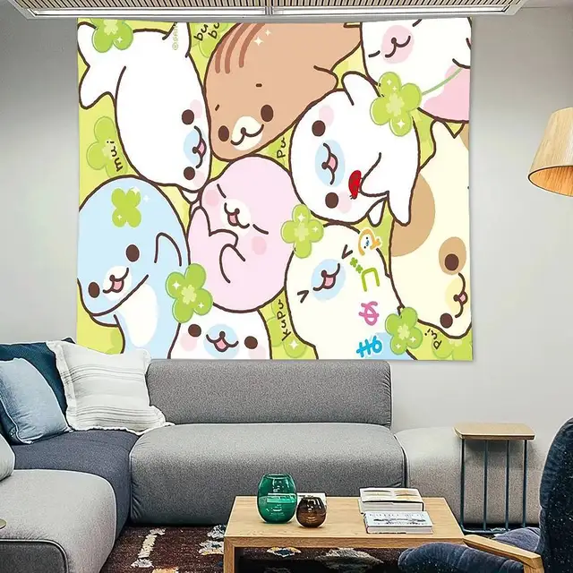 Tapisserie de dessin animé M-Mamégoma, dessin animé Kawaii, décoration de chambre à coucher, dortoir, tissu de fond, vacances, maison, fête, salon, Club 2