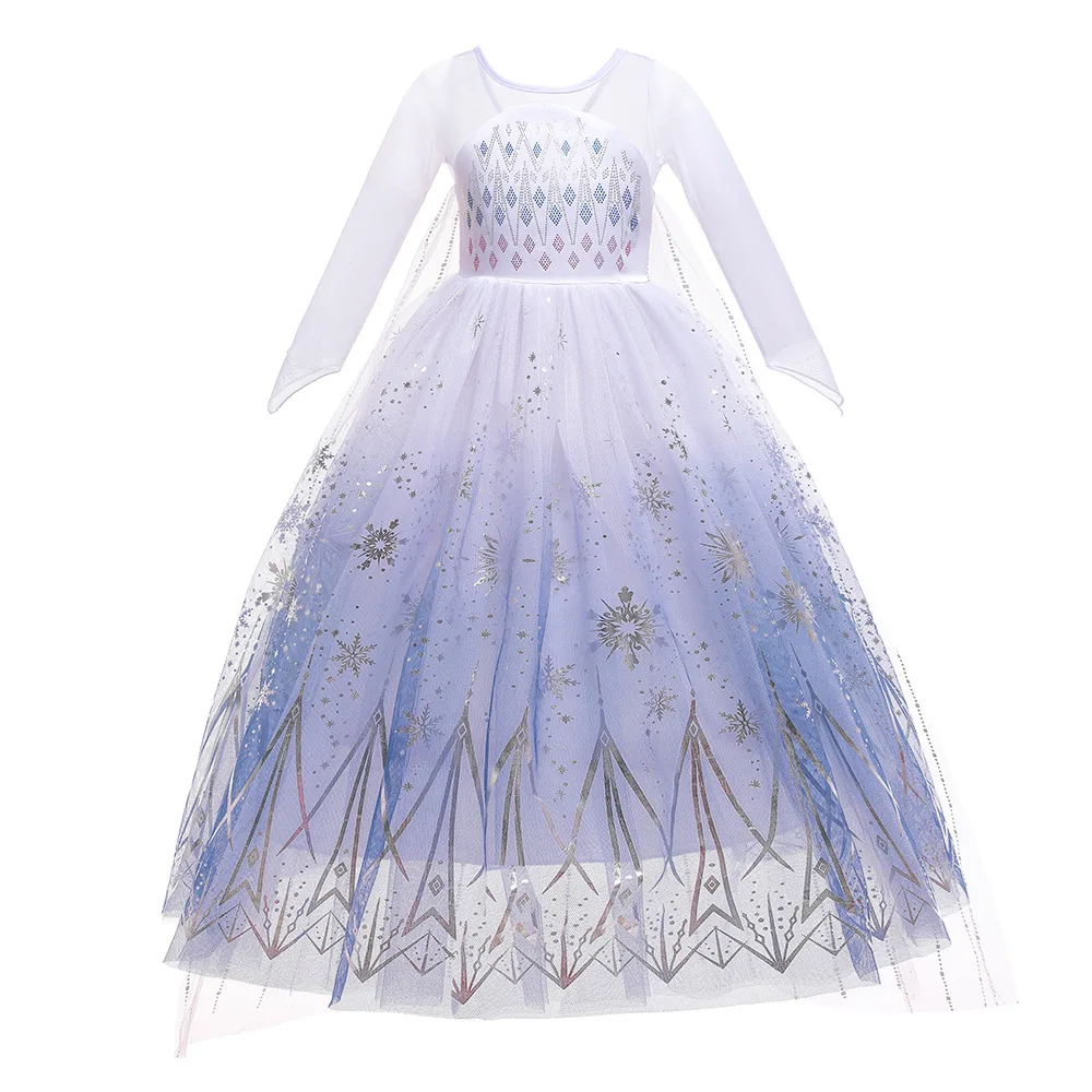 thumbnail image 1 of Disfraz de princesa Elsa y Anna de Frozen para niñas de Disney para Halloween, disfraz de reina de las nieves, vestido de fiesta de carnaval y cumpleaños para niños, 1 of 5