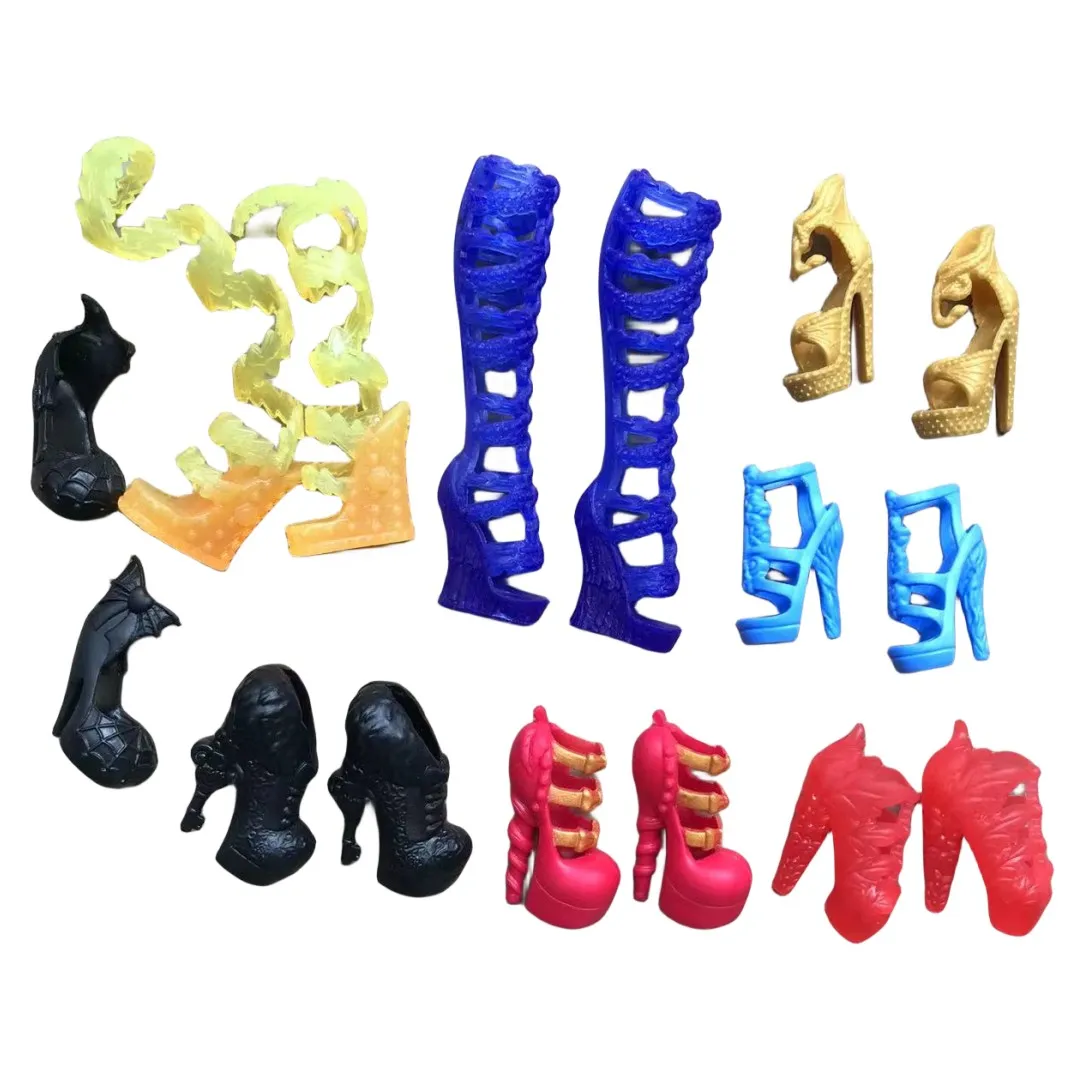 Monstering sapatos de boneca alta botas cintura óculos headbands original colorido boneca vestir acessórios decorações diy