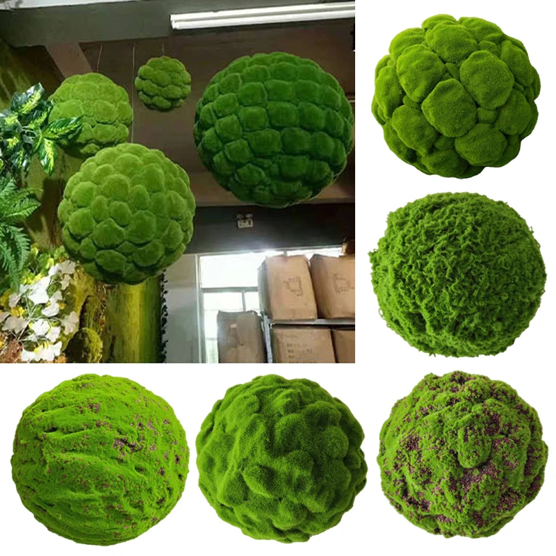 Artificial Green Moss Ball Fake Stone Simulation Plant DIY