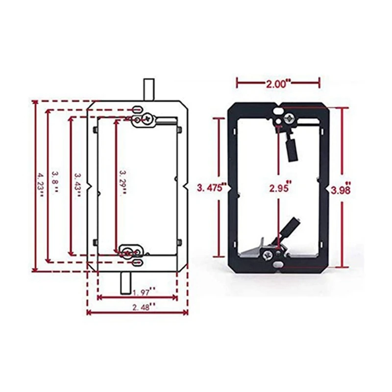 12 Pcs Single Gang (1-Gang) Low Voltage Wallplate Mounting Bracket-Black