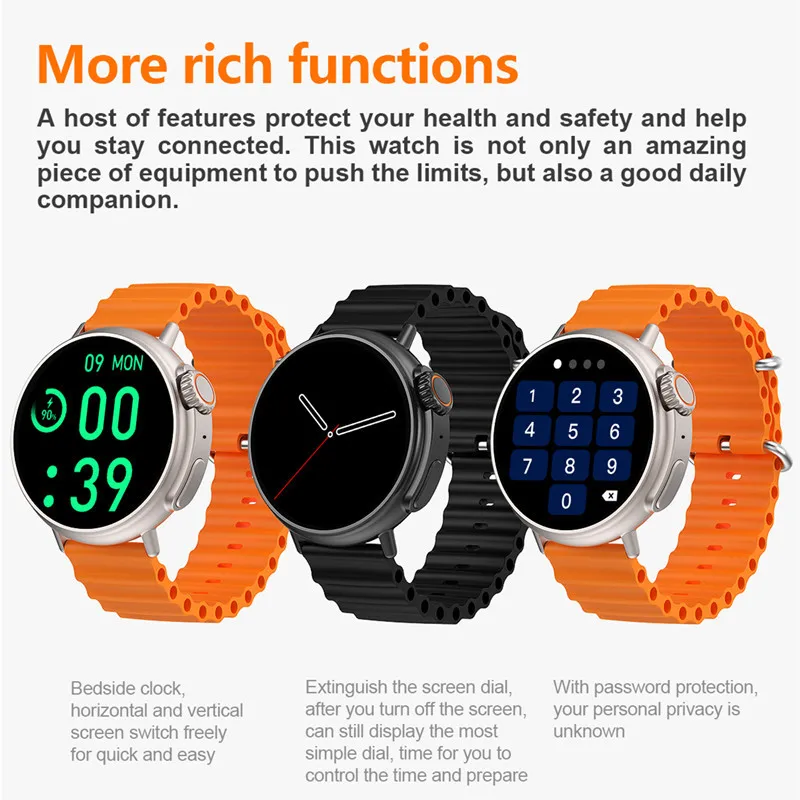Lenovo MT30 Series 8 Ultra NFC 1.6inch Amoled Smartwatch  ȭ AI  Sport ƮϽ Heart Rate monitor